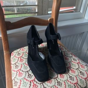 Stephane Kelian black suede wedges